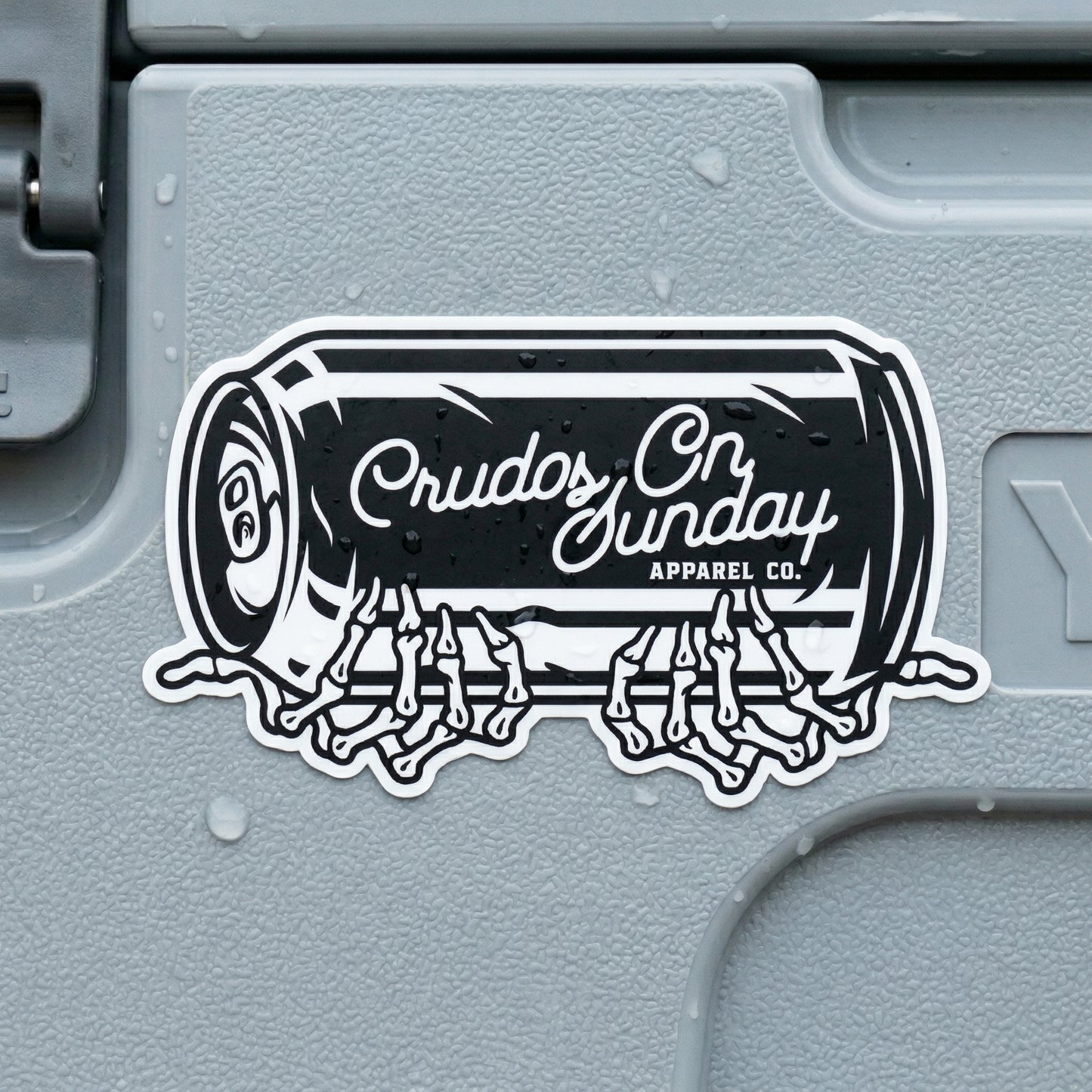 Crudos On Sunday Beer Can Sticker